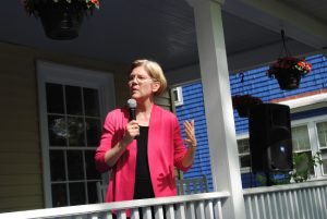 Elizabeth Warren speaking at an event.