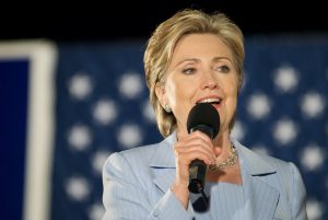 Secretary Hillary Clinton at a rally.