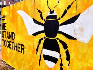 A mural commemorating the Manchester terrorist attacks.
