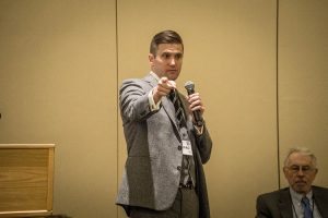 Richard Spencer speaking at an event.