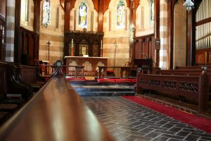 The interior of a chapel.