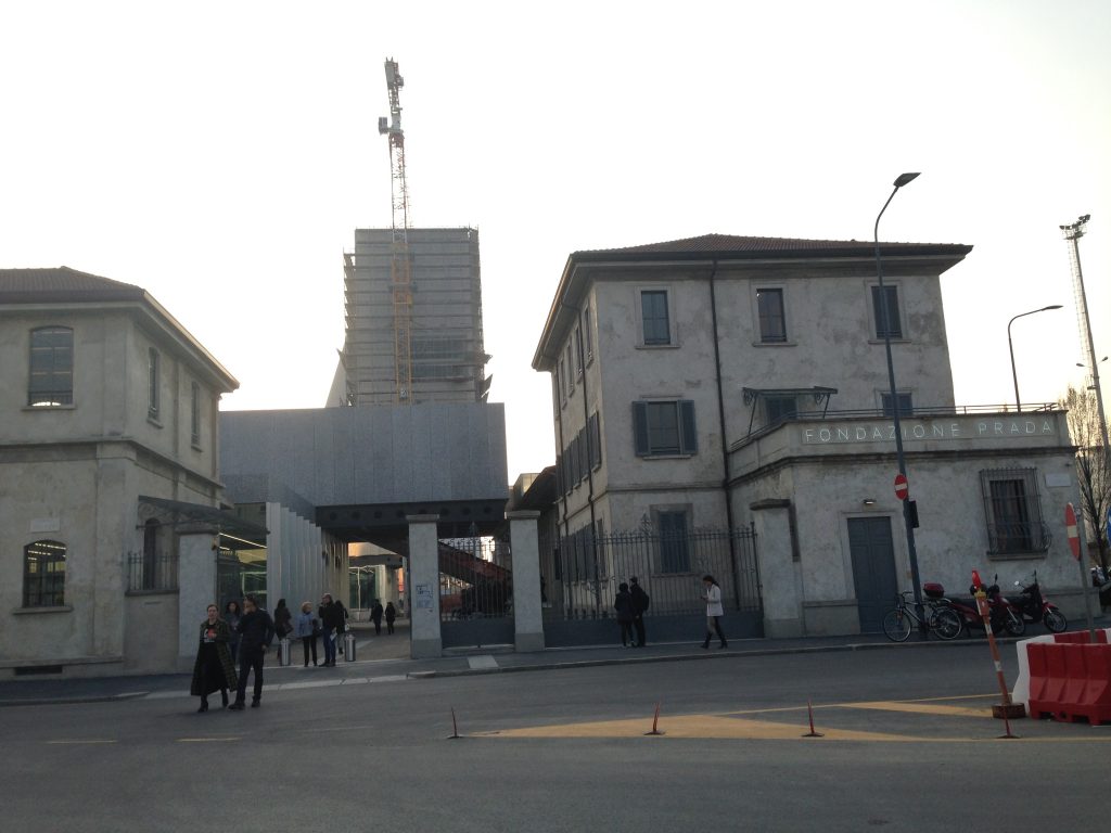 The exterior of the Fondazione Prada