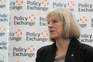 British Prime Minister Theresa May at an event.