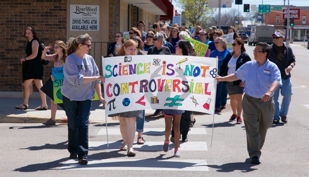 People participating in the March for Science