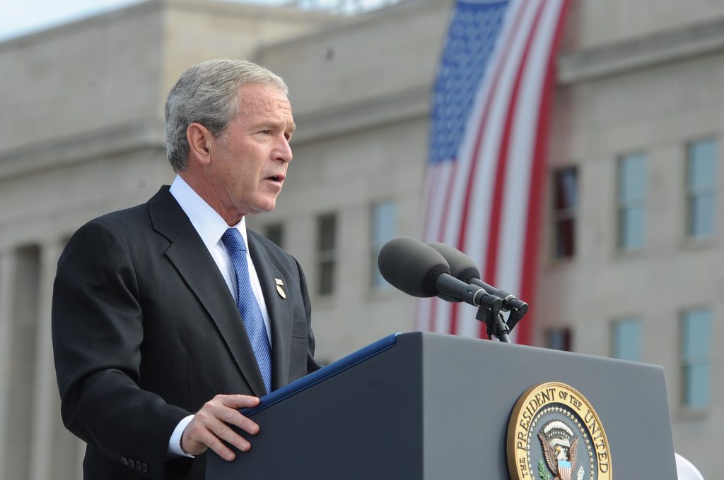 George W Bush speaking at an event