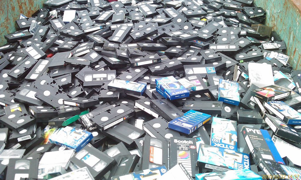 A dumpster full of VHS