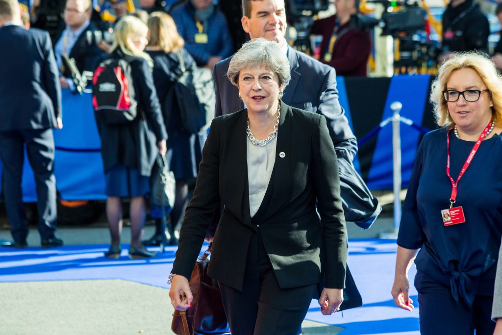 Theresa May at an event.