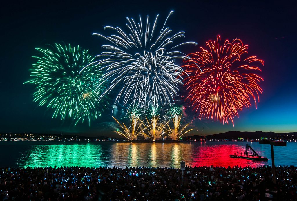 A fireworks display
