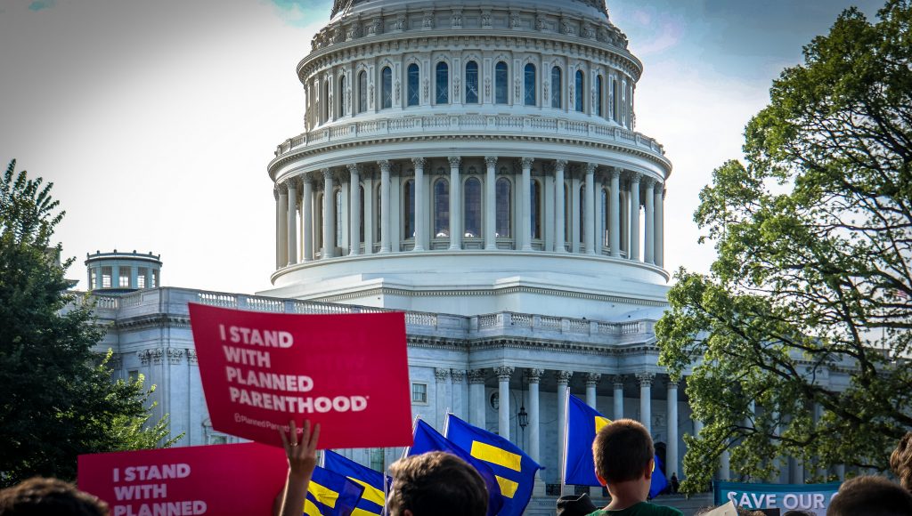 a protest in support of health care
