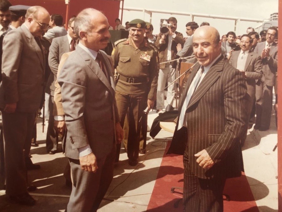 With King Hussein at the opening ceremony for the Potash project in the early 1980s
