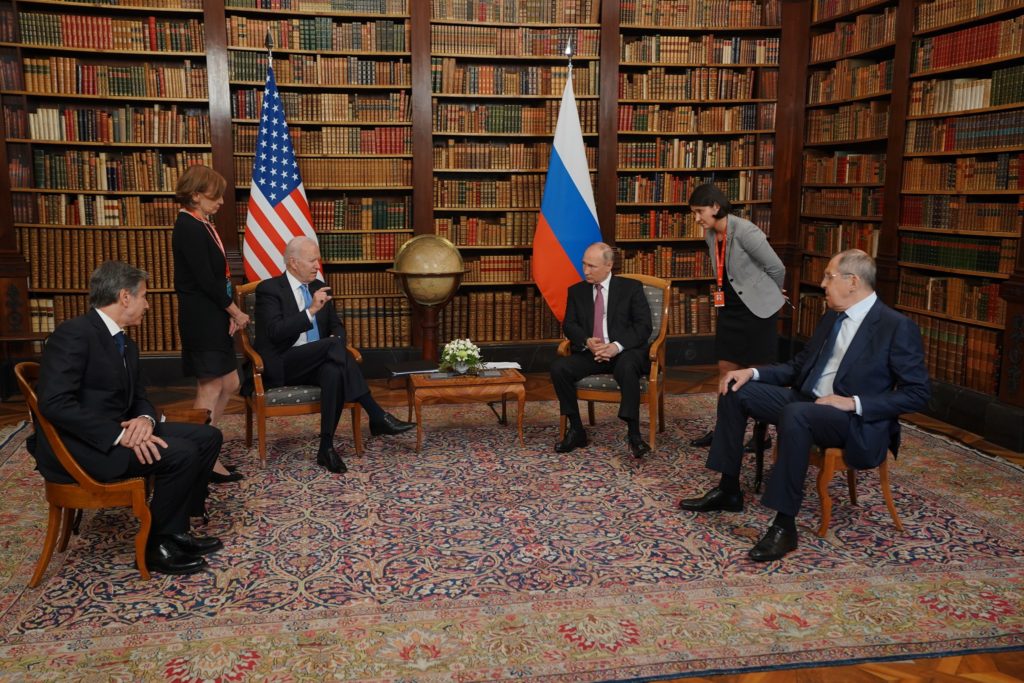 Joe Biden and Vladimir Putin at 2021 Geneva Summit