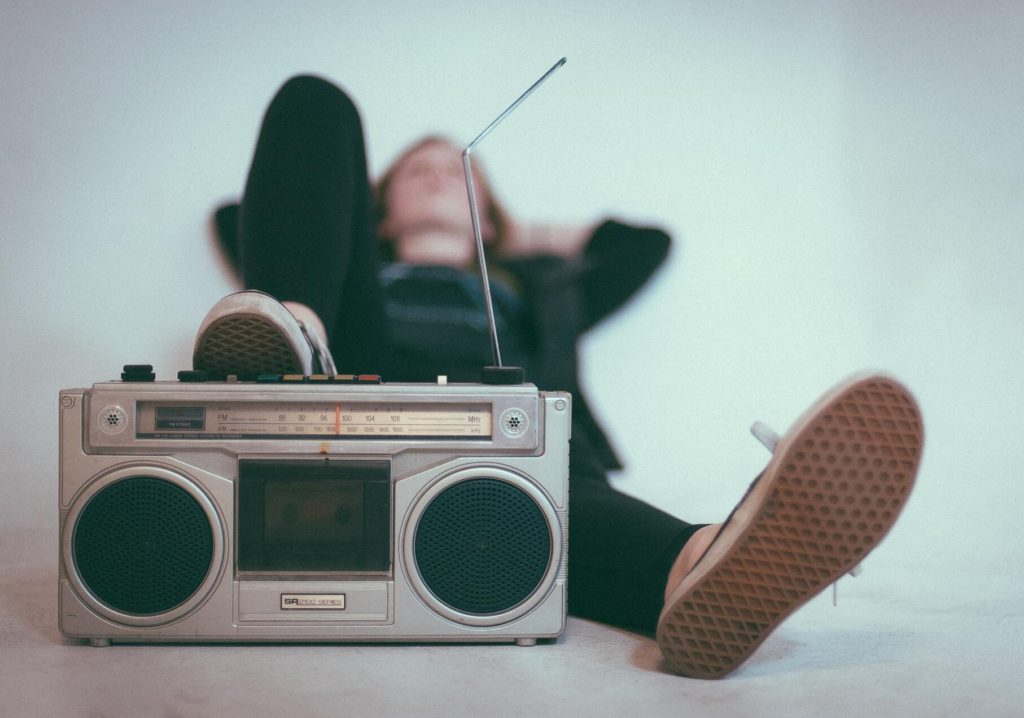 Woman listening to music