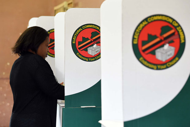 Voting booth in Zambia
