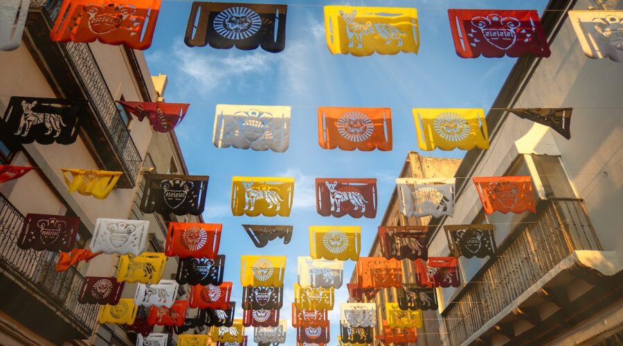 Traditional Decoration on a Street in Mexico