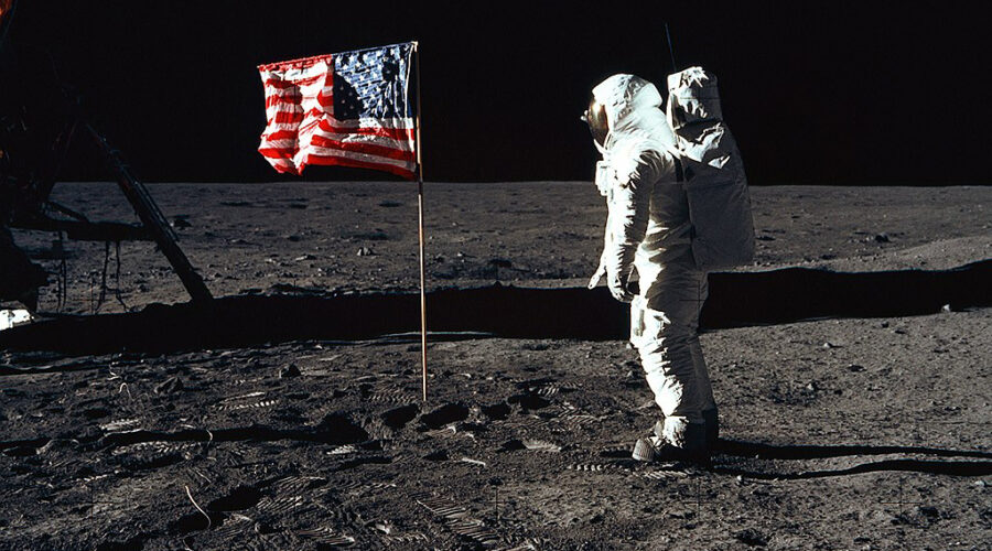 Buzz Aldrin and the U.S. Flag on the Moon
