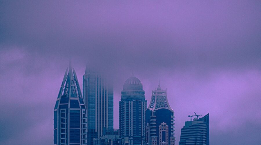 Buildings Covered with Fog